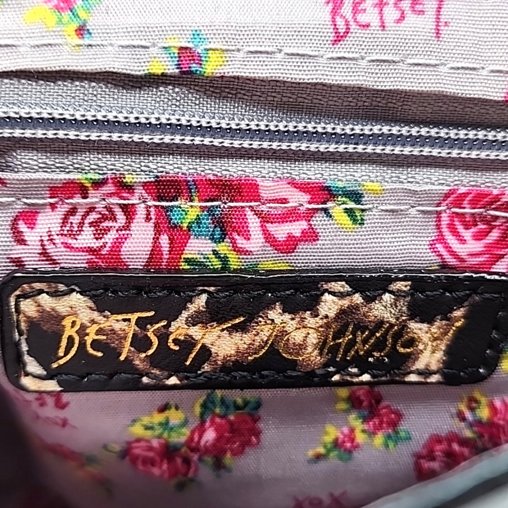 Betsey Johnson Top Handle Floral Leopard Crossbody Bag Purse - Picture 12 of 16